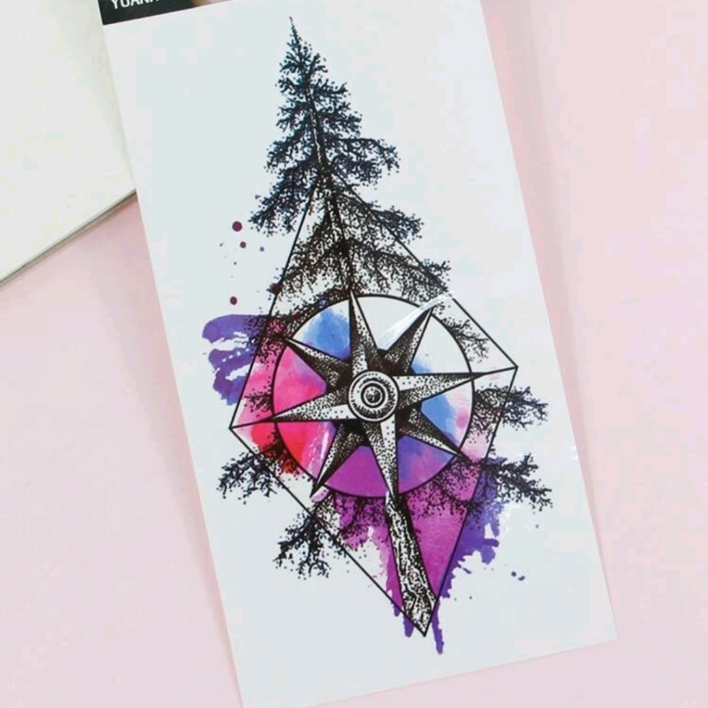 🍉5 for $25* 6.5" Watercolor Temporary Tattoo